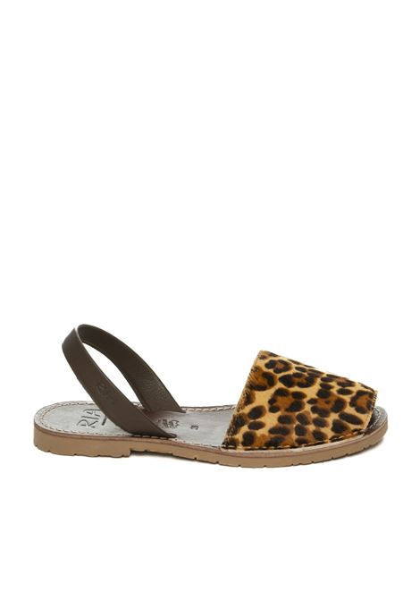 silver leather flat sandal RIA MENORCA | 20002JAVA-LEOPARD
